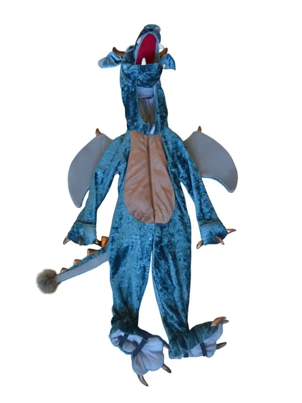Spooked Plush Velvet Blue Dragon Halloween Costume Kids Size 4T Dress Up Cosplay